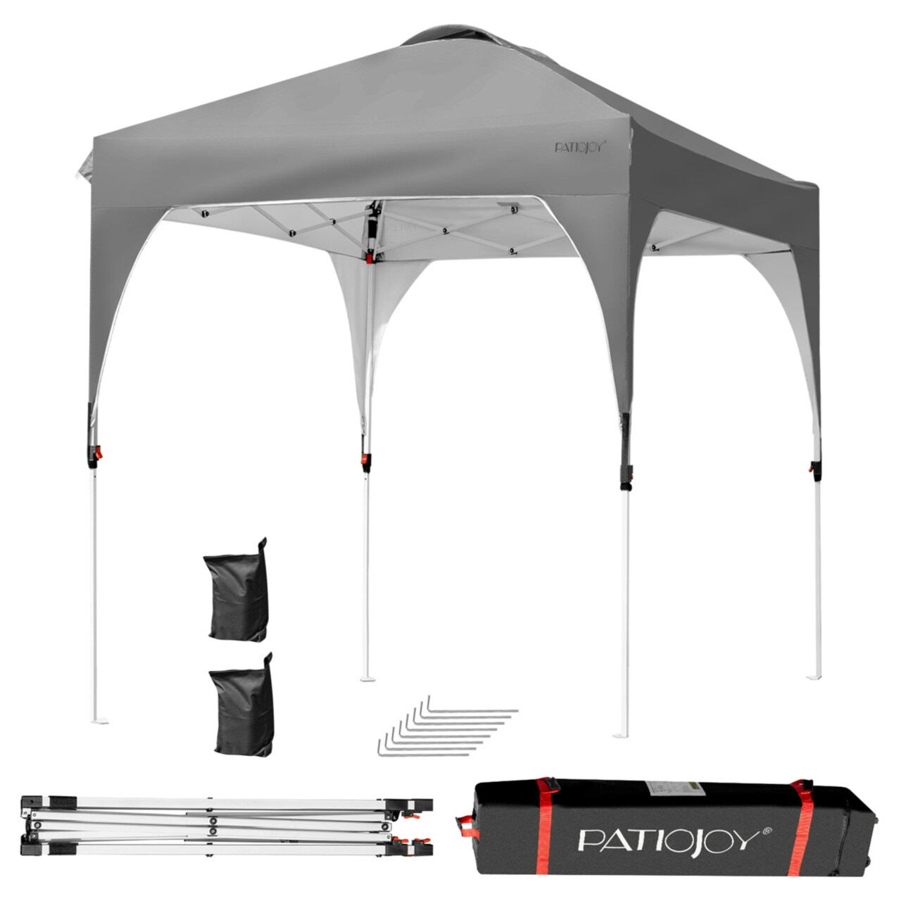 6.6X6.6 Ft Pop Up Canopy Tent Shelter Height Adjustable W/ Roller Bag